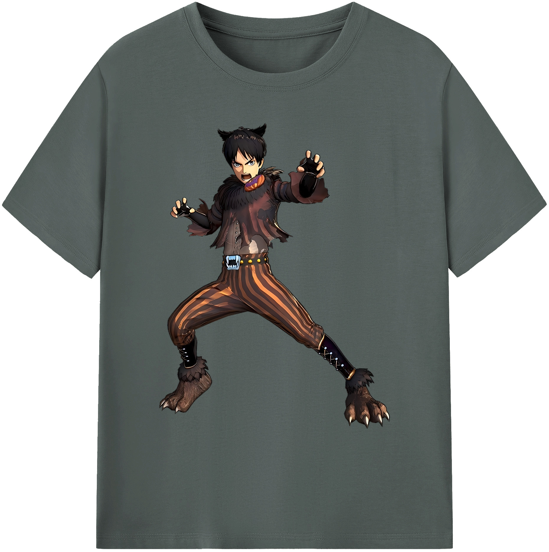 （画像用） 進撃の巨人 エレン･イェーガー Attack on Titan Eren Jäger 綿100％ メンズ半袖Tシャツ｜肌触りやわらか＆通気性